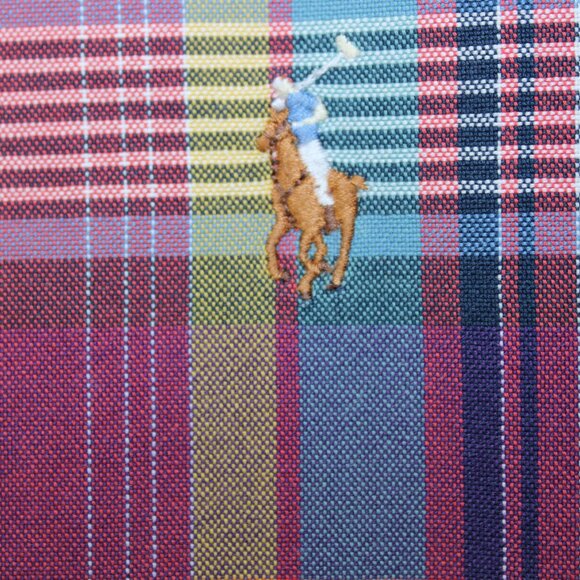 Ralph Lauren Shirt 2XB Big Red Green Purple Plaid Flesh Pony Cotton Long Sleeve - Picture 3 of 6
